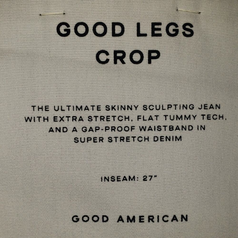 NWT!  Good American Good Legs Crop High Waist ripped busted Sz 24W - Picture 9 of 11